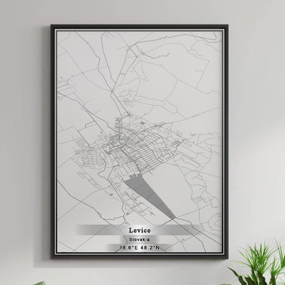 ROAD MAP OF LEVICE, SLOVAKIA BY MAPBAKES