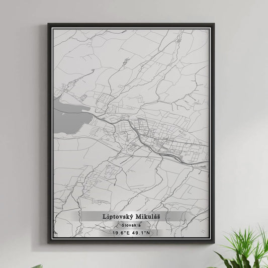 ROAD MAP OF LIPTOVSKÝ MIKULÁŠ, SLOVAKIA BY MAPBAKES