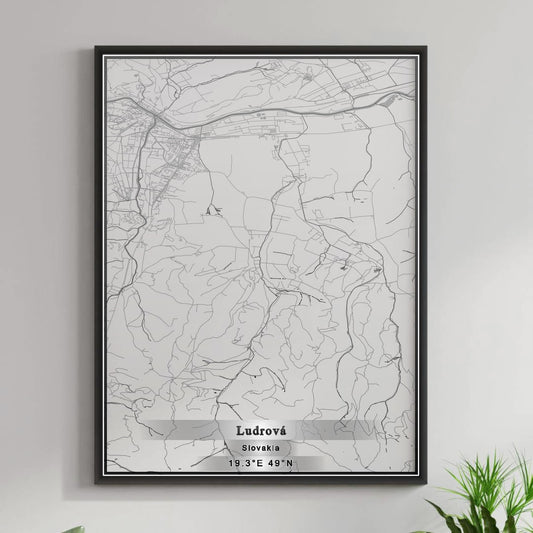 ROAD MAP OF LUDROVÁ, SLOVAKIA BY MAPBAKES