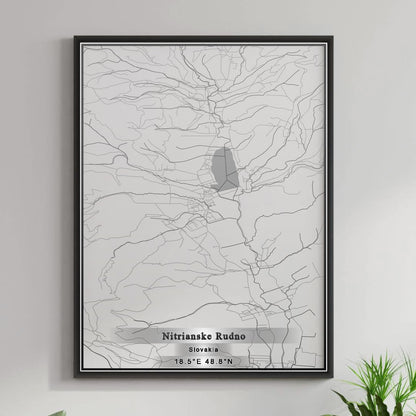 ROAD MAP OF NITRIANSKE RUDNO, SLOVAKIA BY MAPBAKES