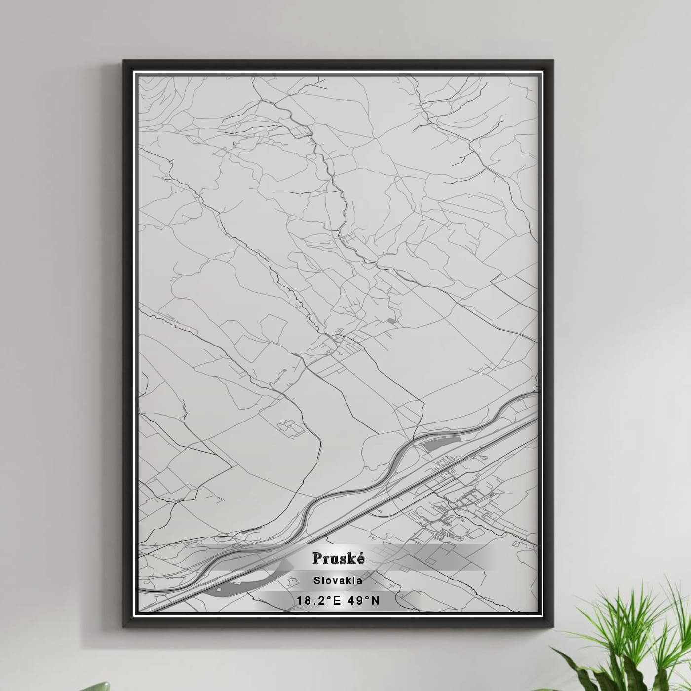 ROAD MAP OF PRUSKÉ, SLOVAKIA BY MAPBAKES