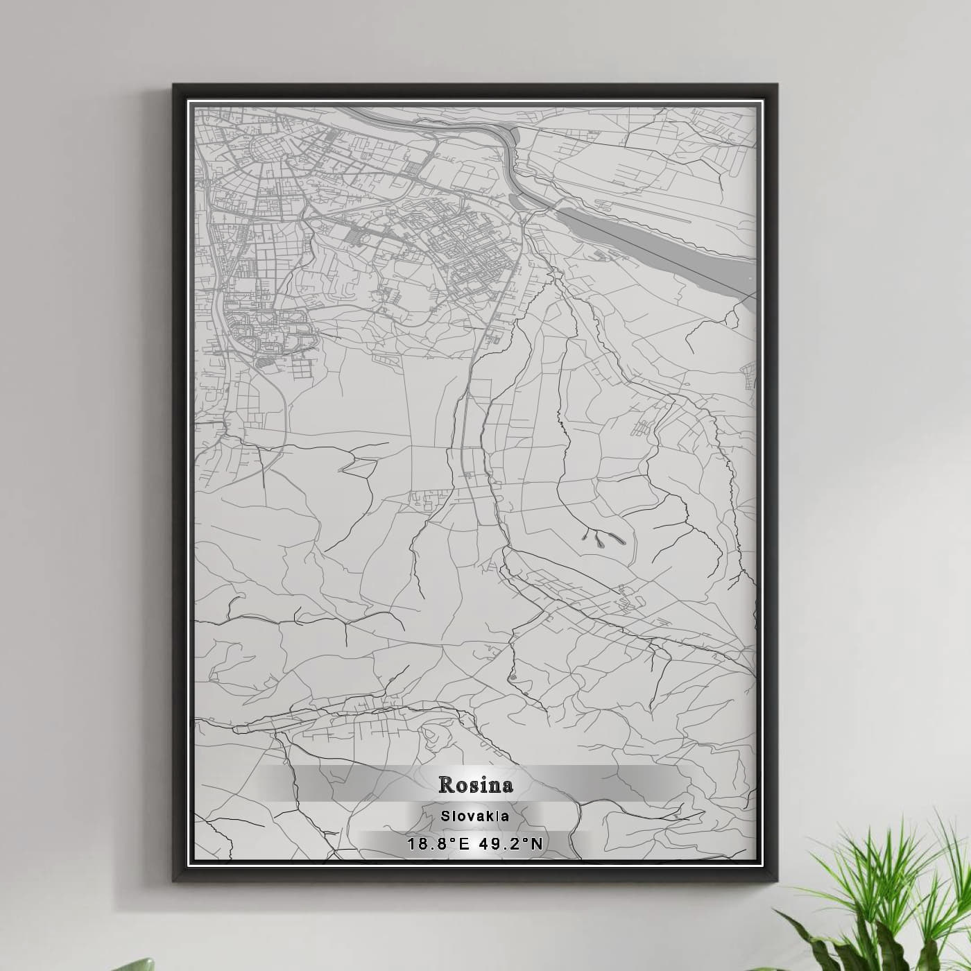 ROAD MAP OF ROSINA, SLOVAKIA BY MAPBAKES