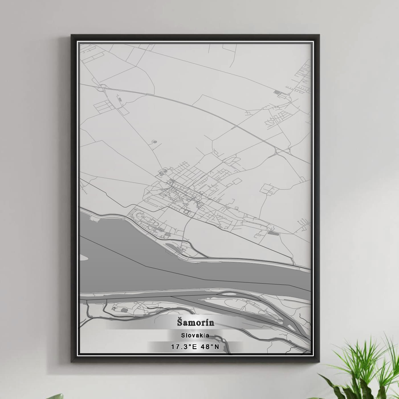 ROAD MAP OF ŠAMORÍN, SLOVAKIA BY MAPBAKES