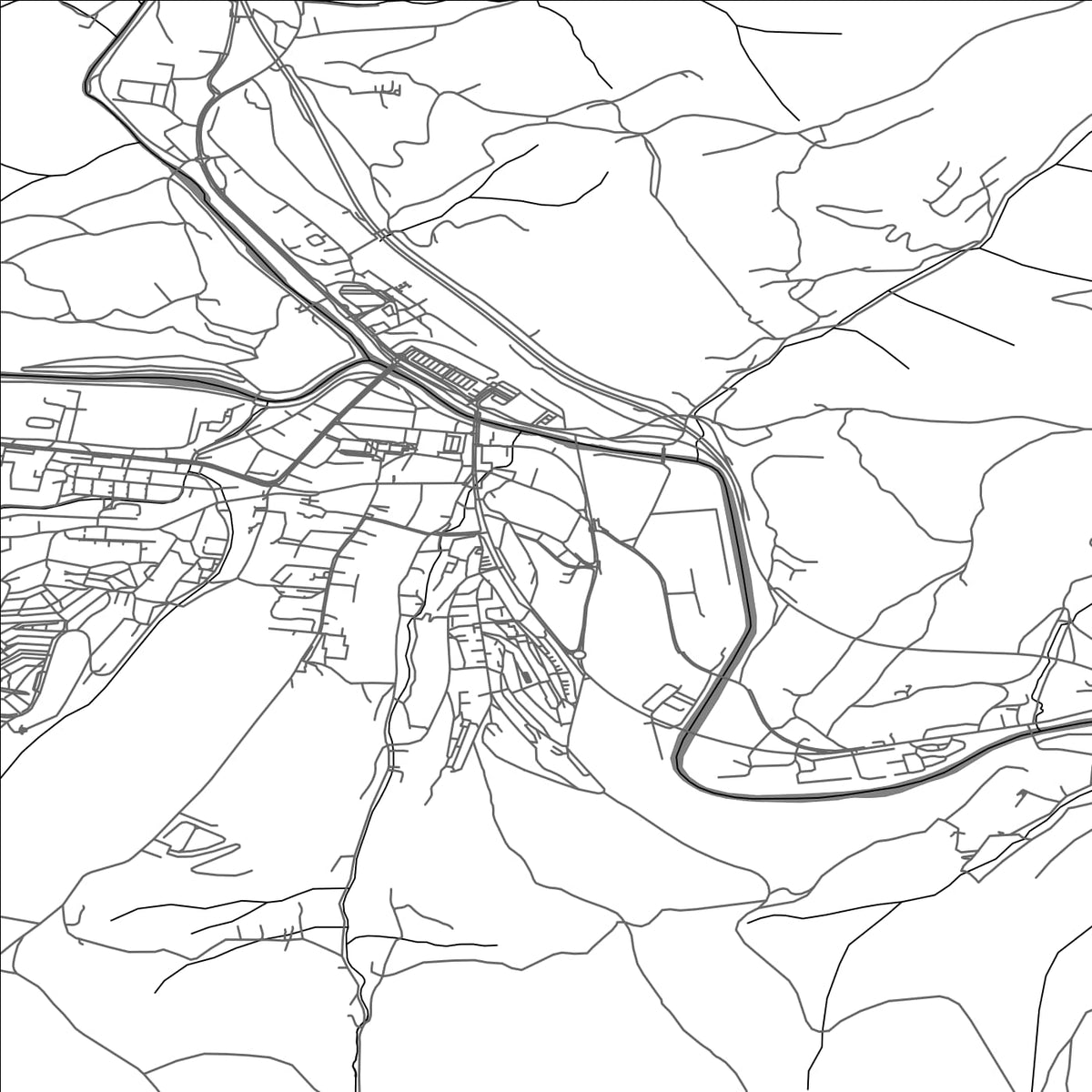 ROAD MAP OF ČADCA, SLOVAKIA BY MAPBAKES