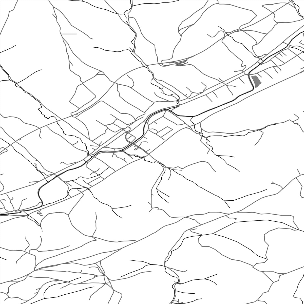 ROAD MAP OF ČIERNE, SLOVAKIA BY MAPBAKES