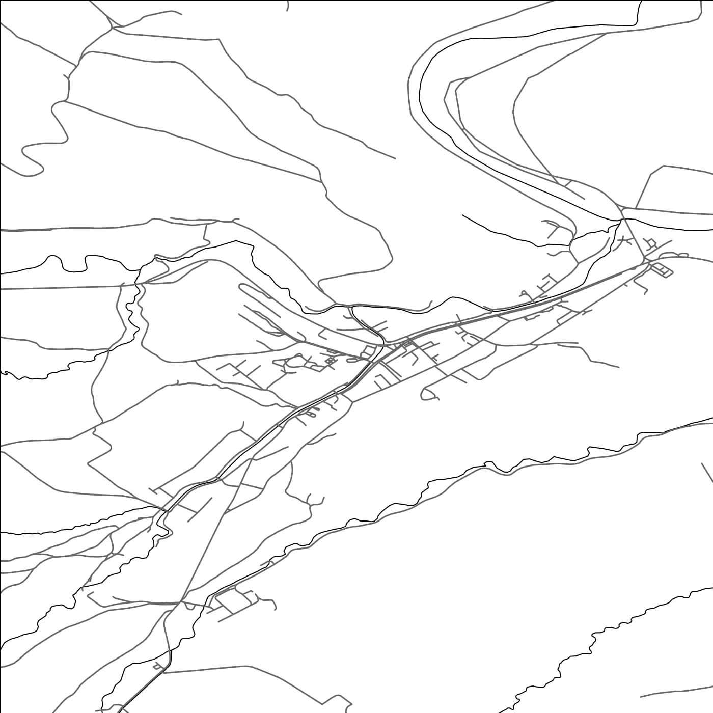 ROAD MAP OF HANUŠOVCE NAD TOPĽOU, SLOVAKIA BY MAPBAKES