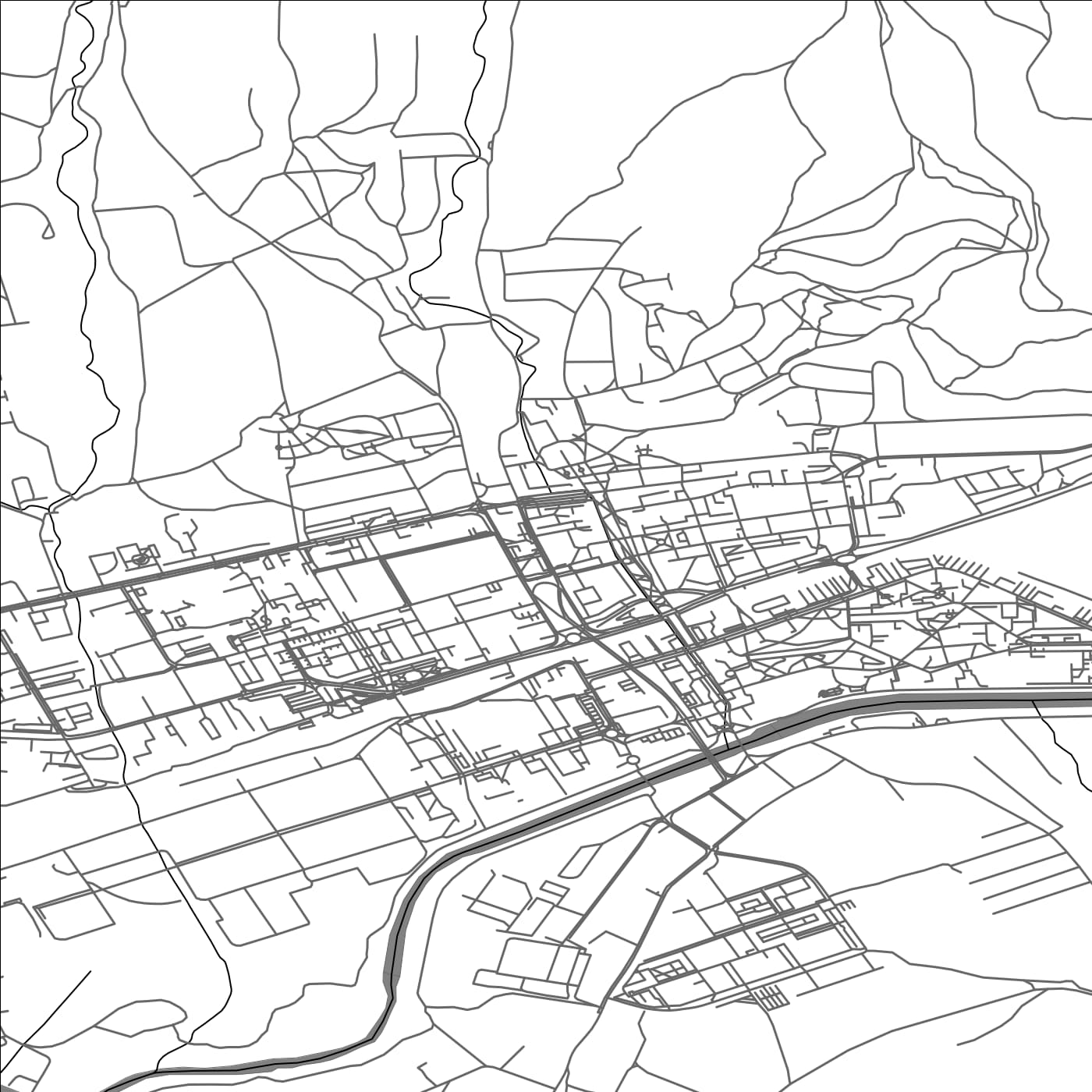 ROAD MAP OF HUMENNÉ, SLOVAKIA BY MAPBAKES