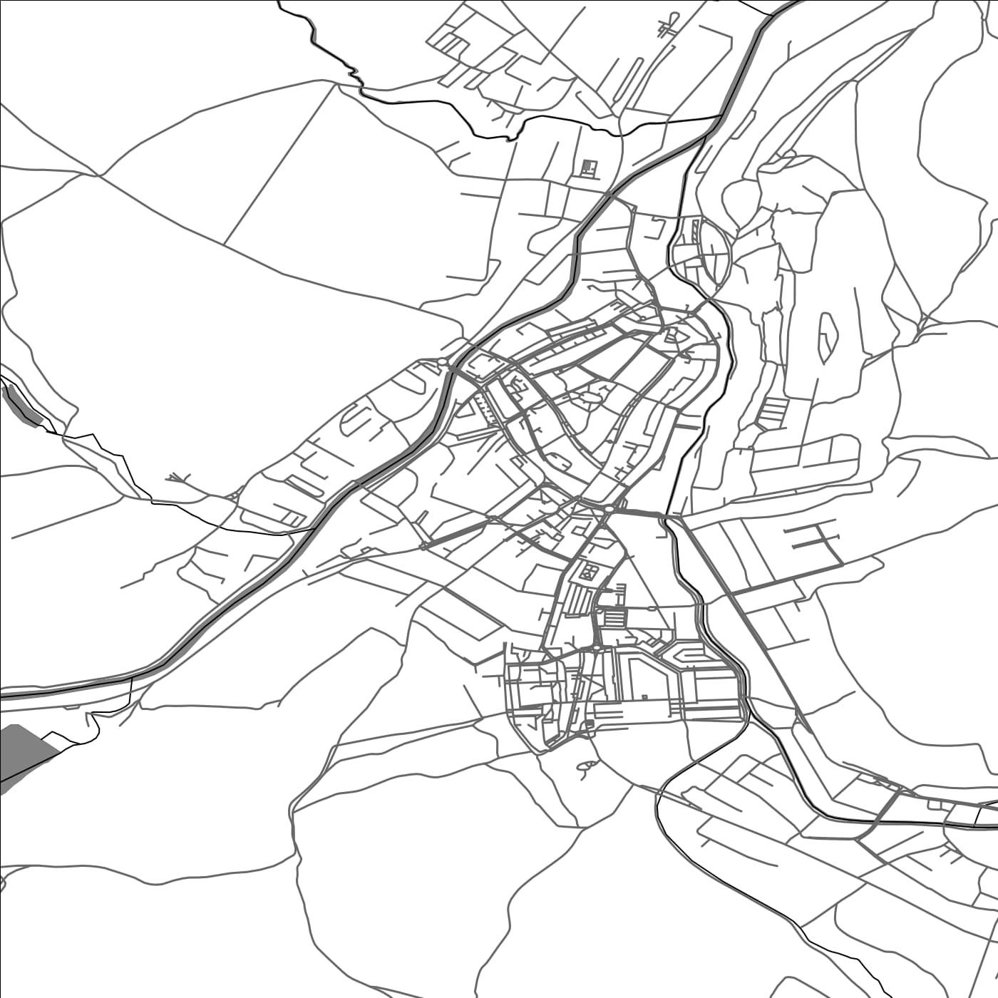 ROAD MAP OF KEŽMAROK, SLOVAKIA BY MAPBAKES