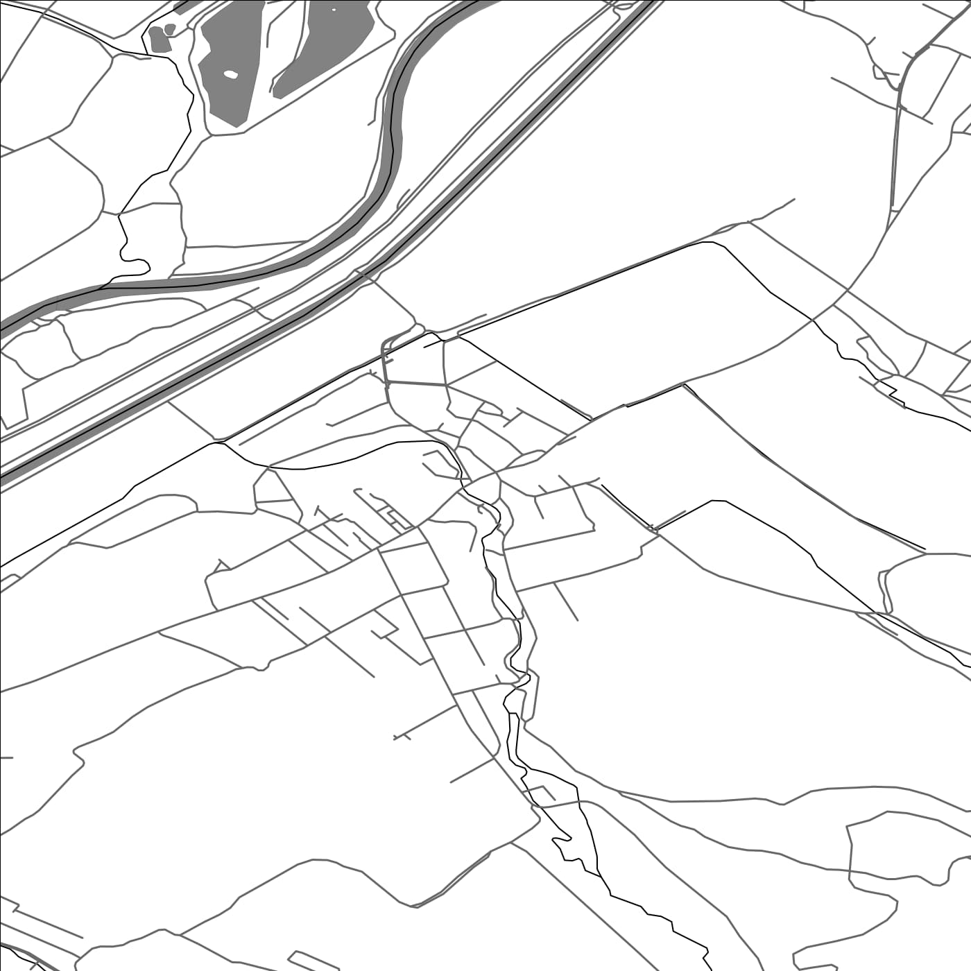 ROAD MAP OF KOŠECA, SLOVAKIA BY MAPBAKES