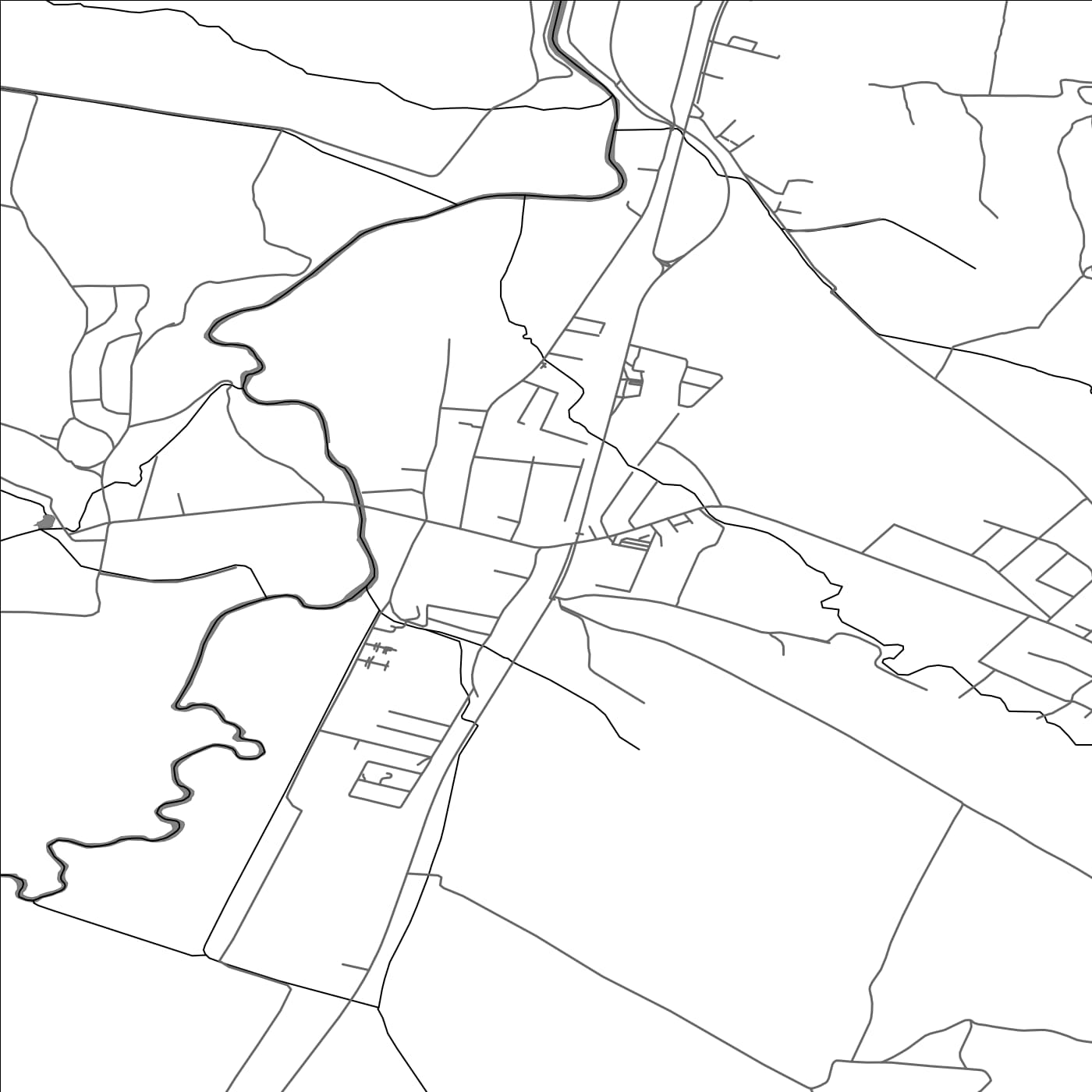 ROAD MAP OF KOŠŤANY NAD TURCOM, SLOVAKIA BY MAPBAKES