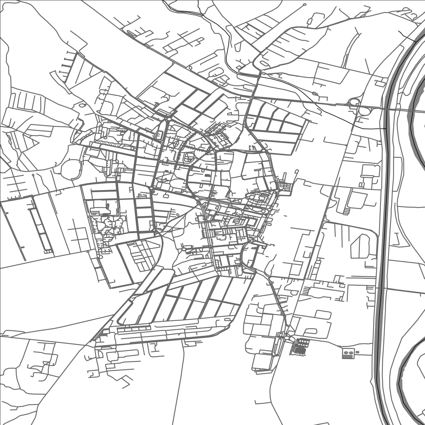 ROAD MAP OF NOVÉ MESTO NAD VÁHOM, SLOVAKIA BY MAPBAKES