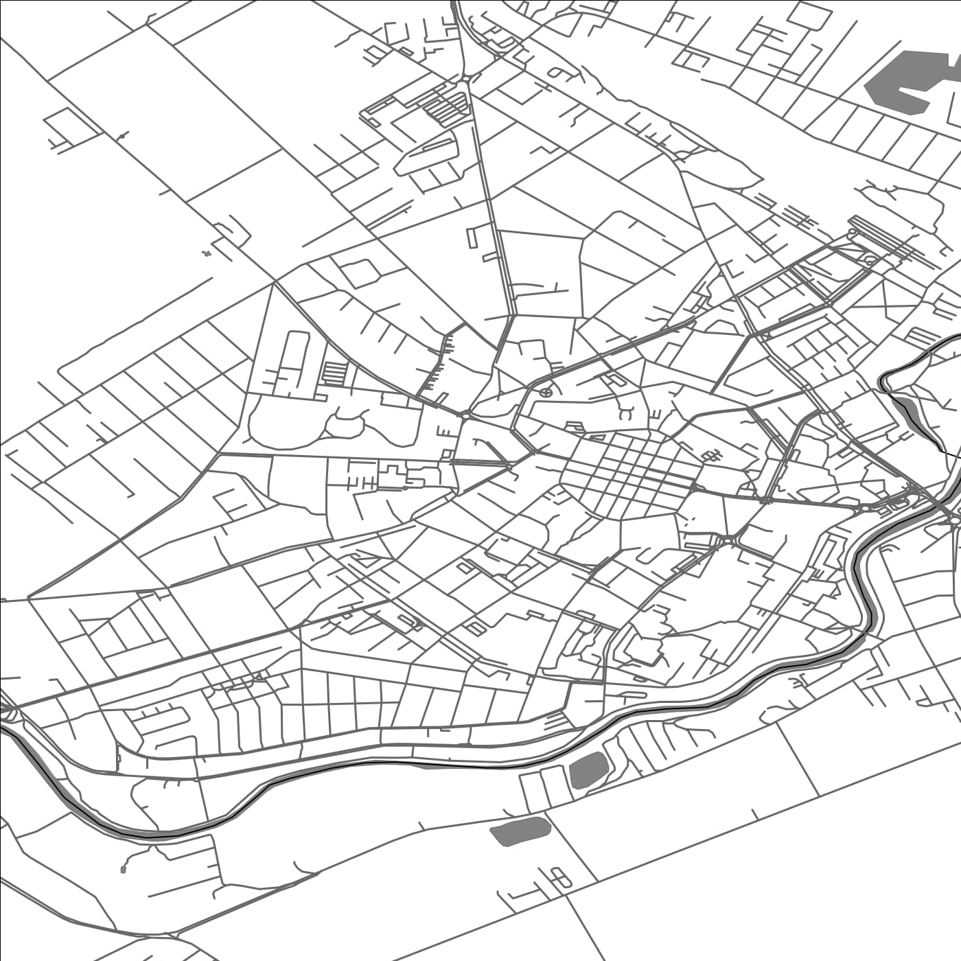 ROAD MAP OF NOVÉ ZÁMKY, SLOVAKIA BY MAPBAKES