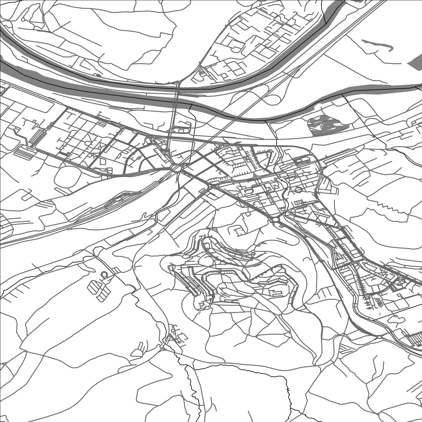 ROAD MAP OF POVAŽSKÁ BYSTRICA, SLOVAKIA BY MAPBAKES