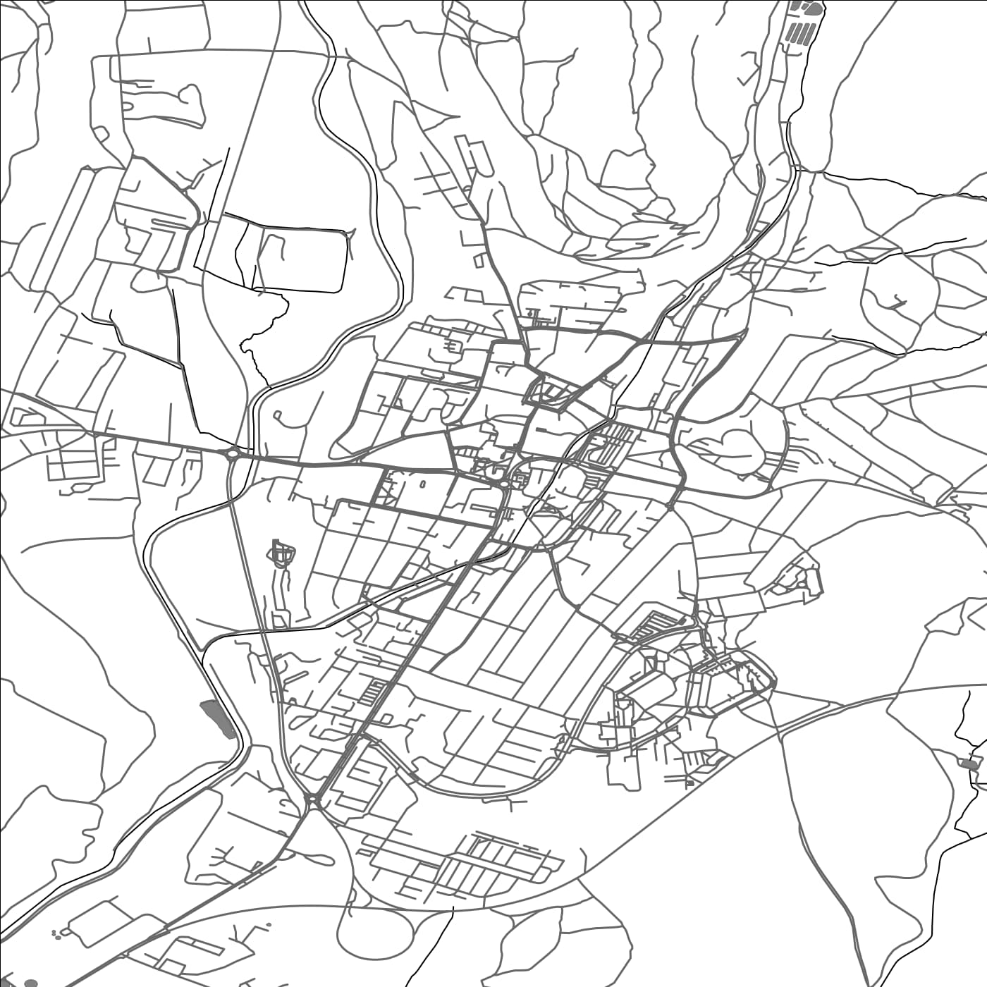 ROAD MAP OF ROŽŇAVA, SLOVAKIA BY MAPBAKES