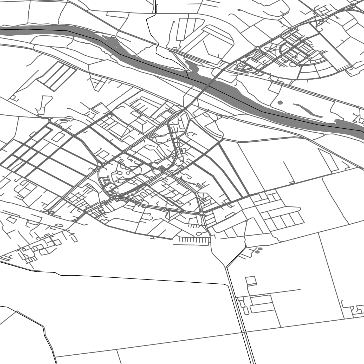 ROAD MAP OF ŠAĽA, SLOVAKIA BY MAPBAKES