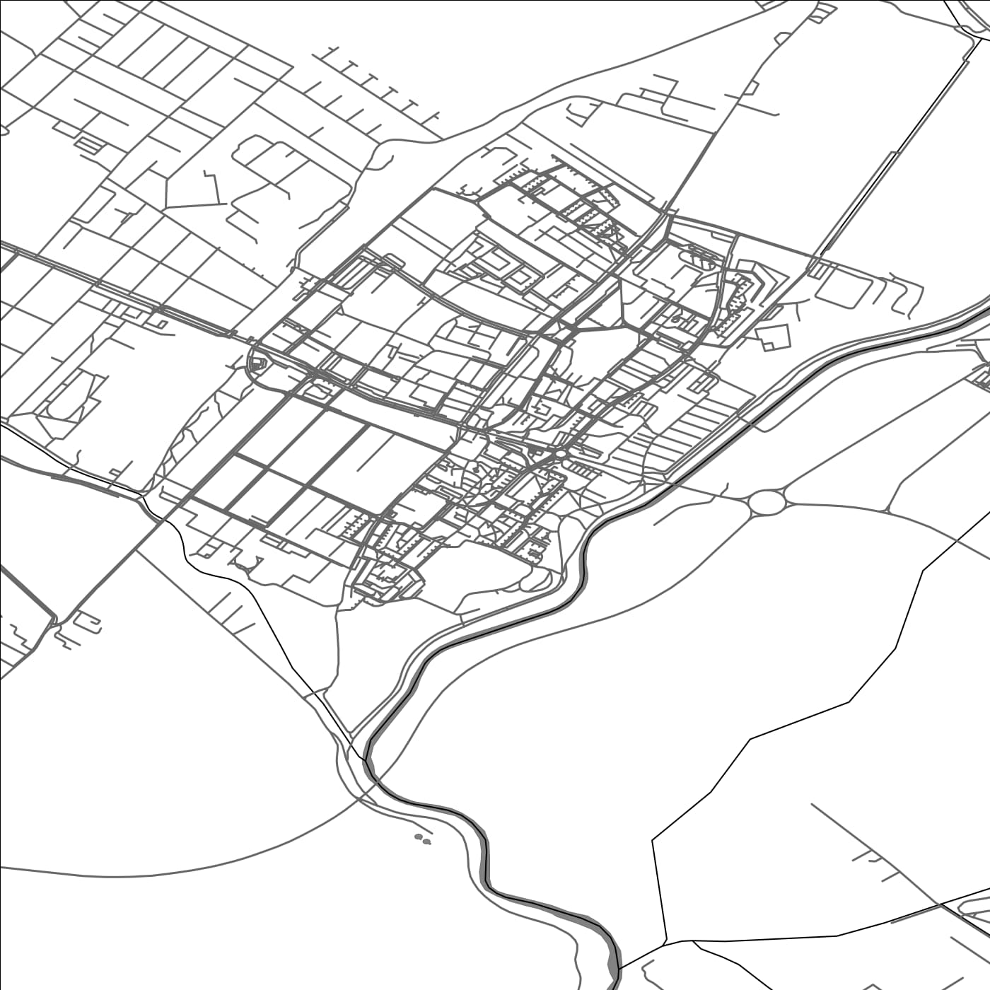 ROAD MAP OF TOPOĽČANY, SLOVAKIA BY MAPBAKES