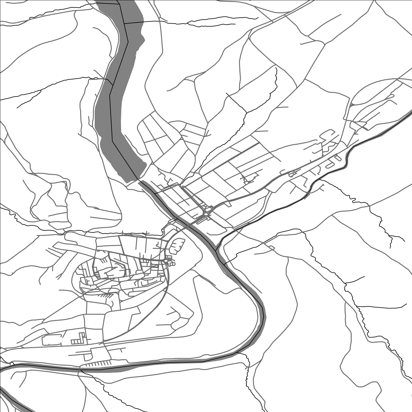 ROAD MAP OF TVRDOŠÍN, SLOVAKIA BY MAPBAKES