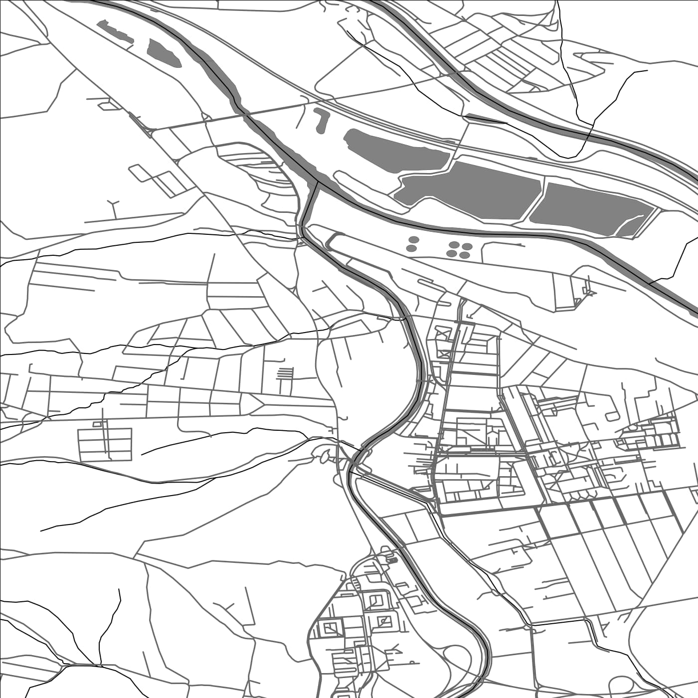 ROAD MAP OF VRÚTKY, SLOVAKIA BY MAPBAKES