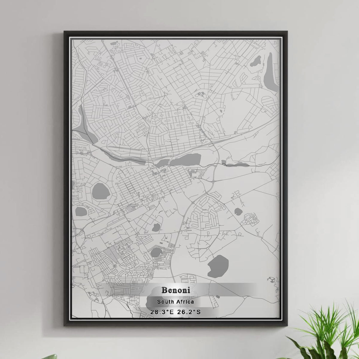 ROAD MAP OF BENONI, SOUTH AFRICA BY MAPBAKES