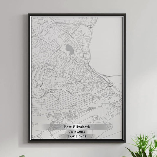 ROAD MAP OF PORT ELIZABETH, SOUTH AFRICA BY MAPBAKES