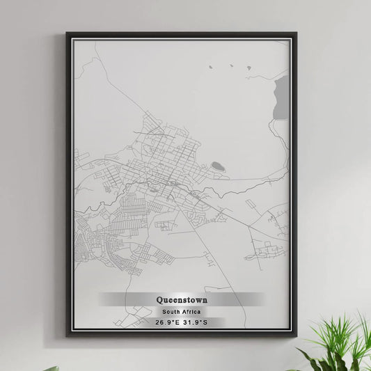 ROAD MAP OF QUEENSTOWN, SOUTH AFRICA BY MAPBAKES