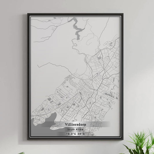 ROAD MAP OF VILLIERSDORP, SOUTH AFRICA BY MAPBAKES