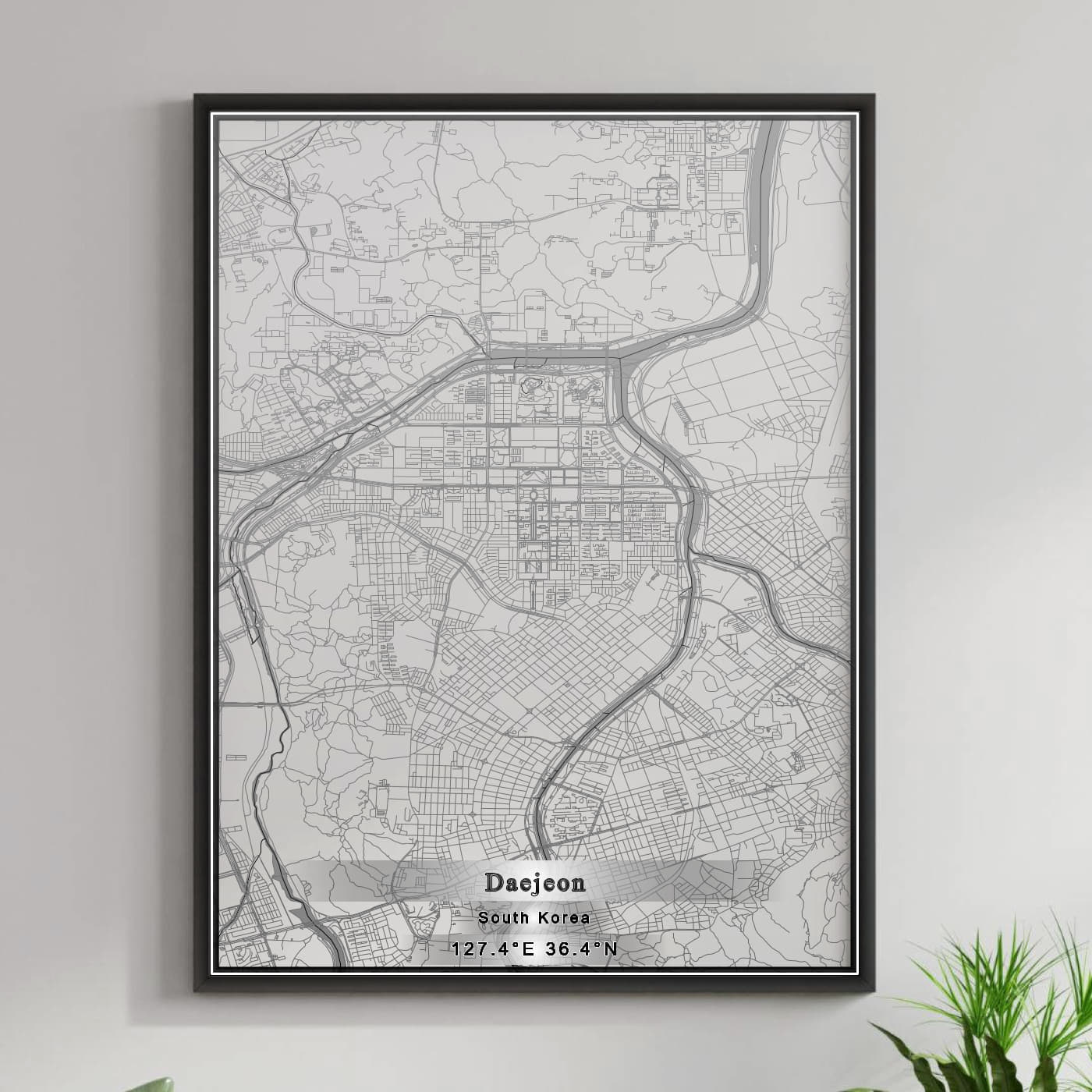 ROAD MAP OF DAEJEON, SOUTH KOREA BY MAPBAKES