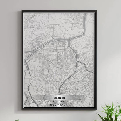 ROAD MAP OF DAEJEON, SOUTH KOREA BY MAPBAKES