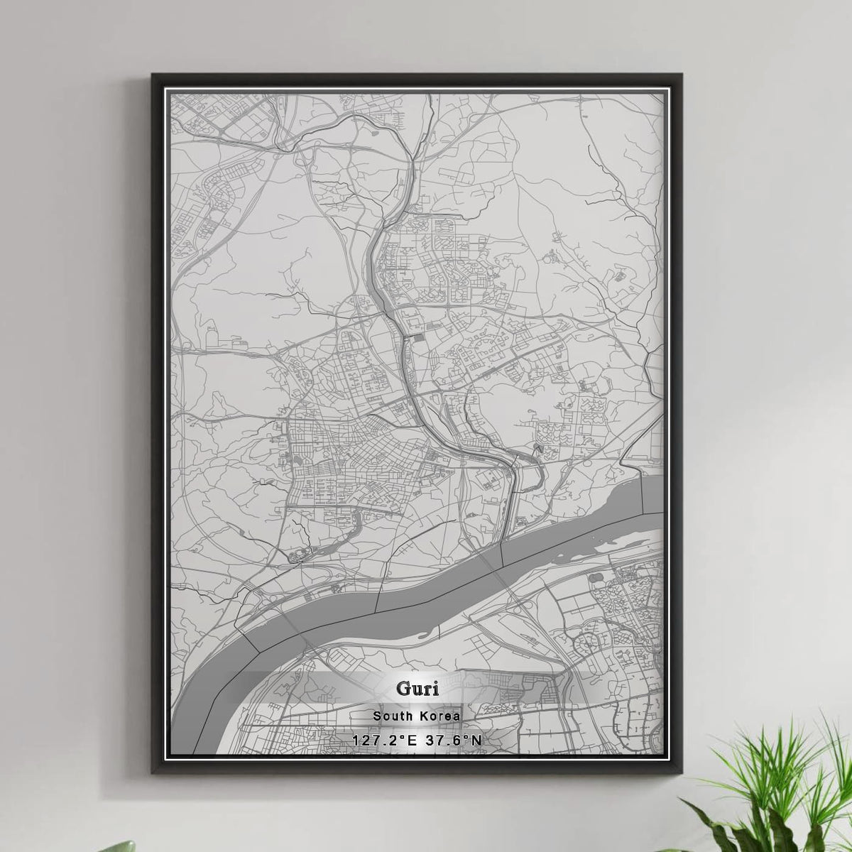 ROAD MAP OF GURI, SOUTH KOREA BY MAPBAKES