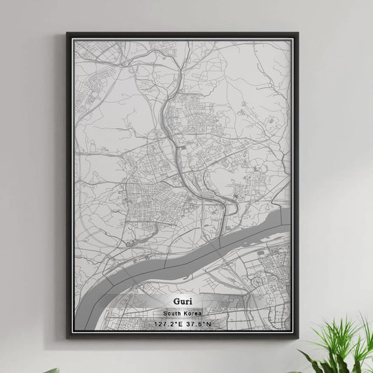 ROAD MAP OF GURI, SOUTH KOREA BY MAPBAKES