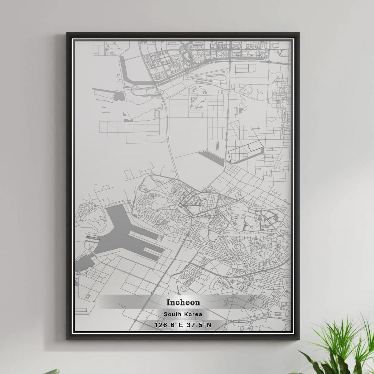 ROAD MAP OF INCHEON, SOUTH KOREA BY MAPBAKES