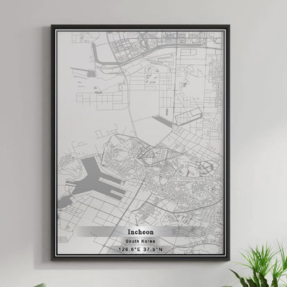 ROAD MAP OF INCHEON, SOUTH KOREA BY MAPBAKES