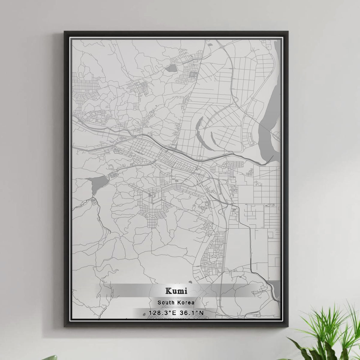 ROAD MAP OF KUMI, SOUTH KOREA BY MAPBAKES