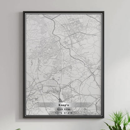 ROAD MAP OF KUNP'O, SOUTH KOREA BY MAPBAKES
