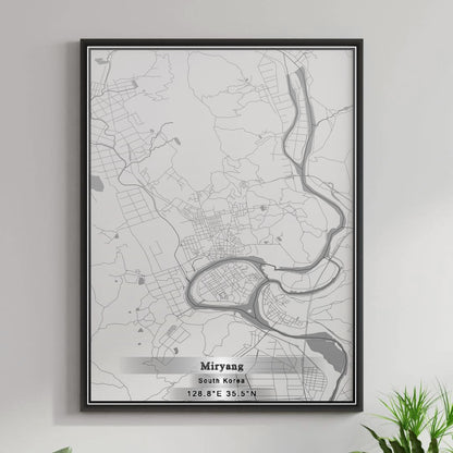 ROAD MAP OF MIRYANG, SOUTH KOREA BY MAPBAKES