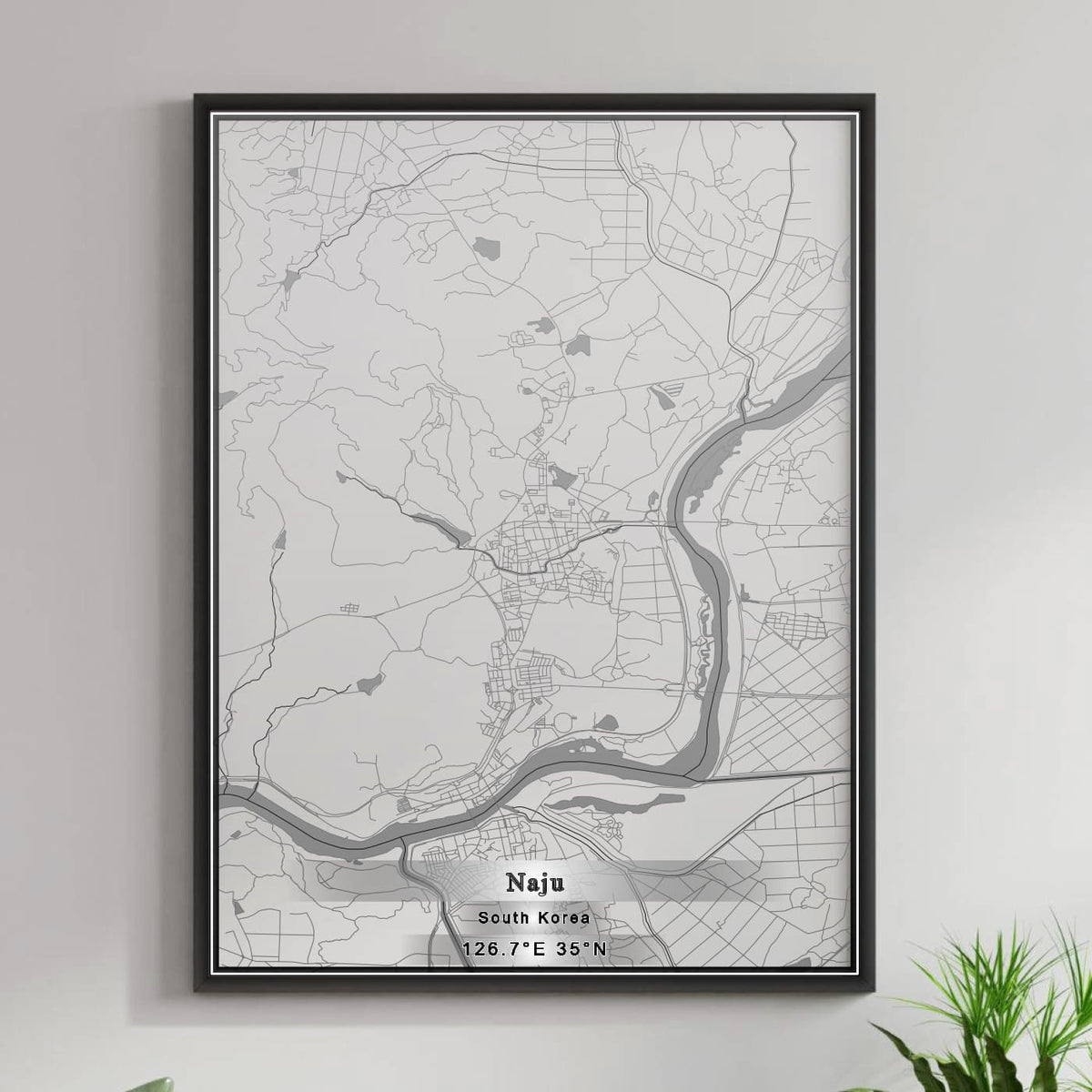 ROAD MAP OF NAJU, SOUTH KOREA BY MAPBAKES