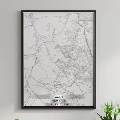 ROAD MAP OF WONJU, SOUTH KOREA BY MAPBAKES