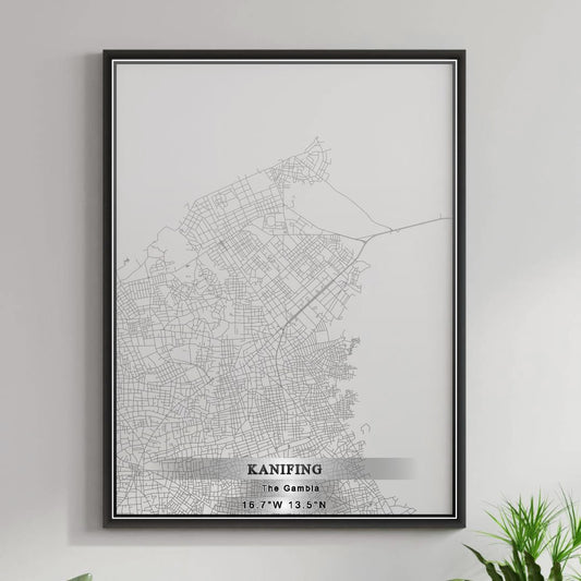 ROAD MAP OF KANIFING, THE GAMBIA BY MAPBAKES