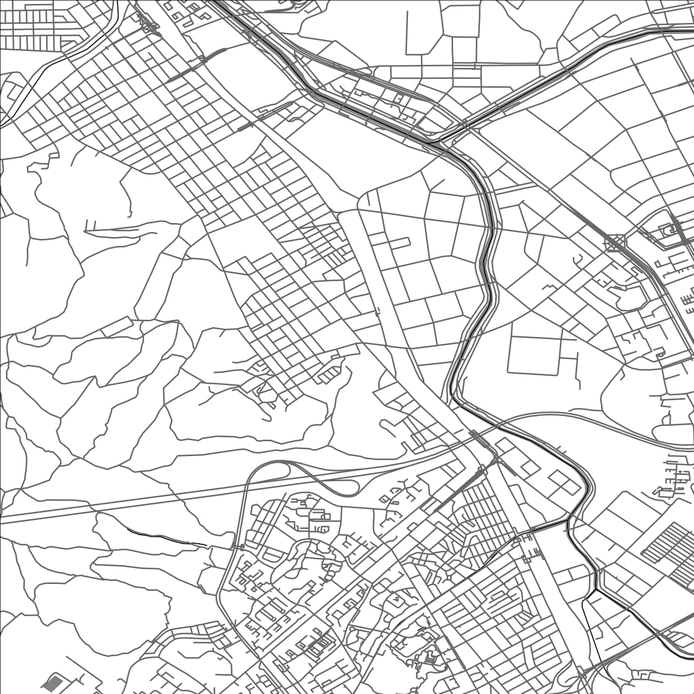 ROAD MAP OF ANYANG, SOUTH KOREA BY MAPBAKES