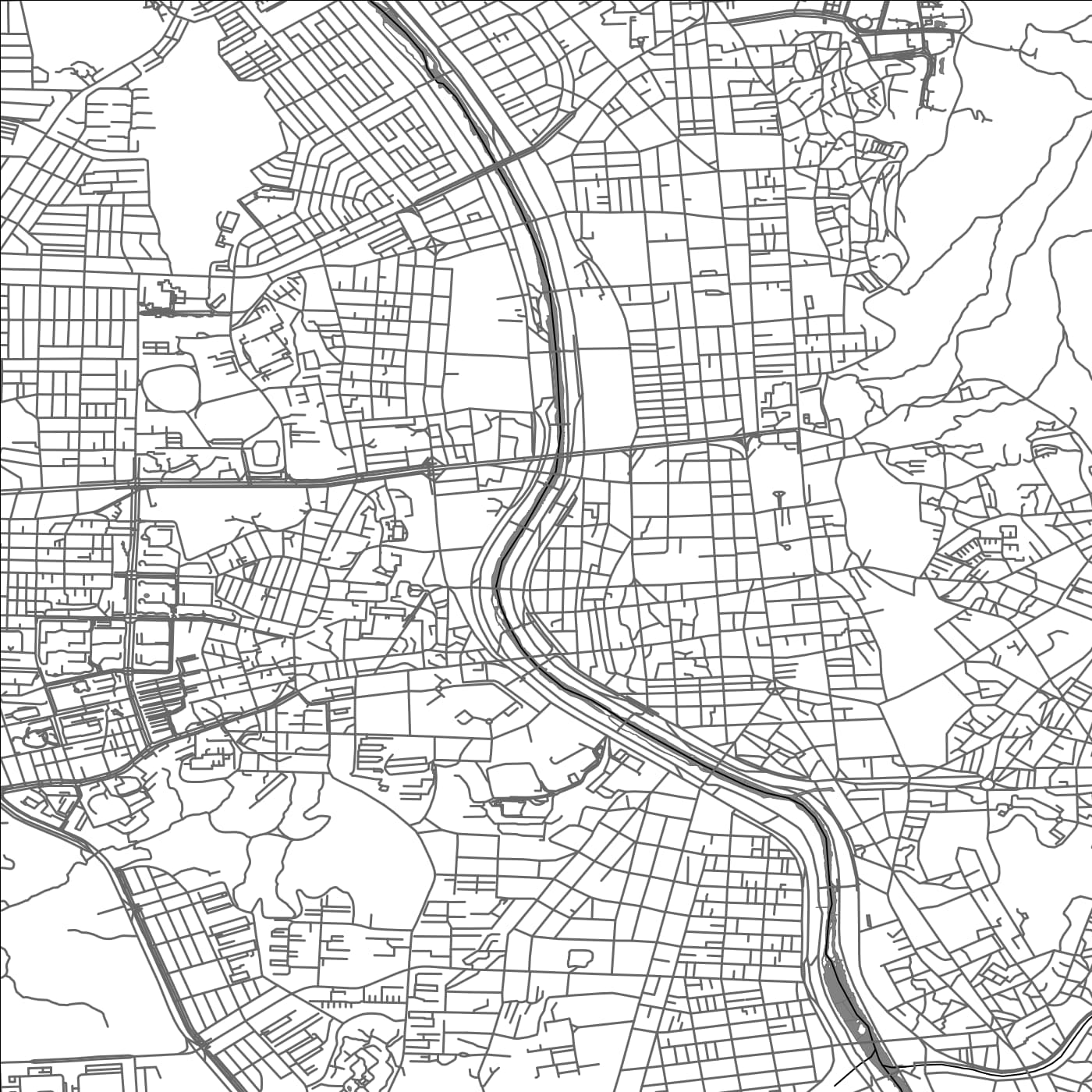 ROAD MAP OF CHEONGJU, SOUTH KOREA BY MAPBAKES