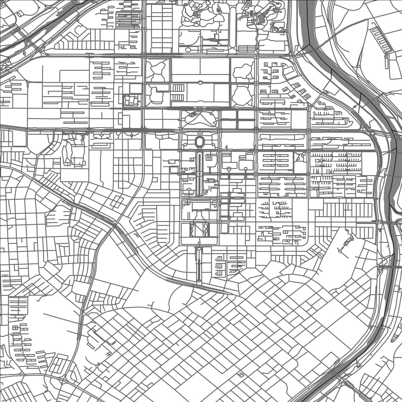 ROAD MAP OF DAEJEON, SOUTH KOREA BY MAPBAKES