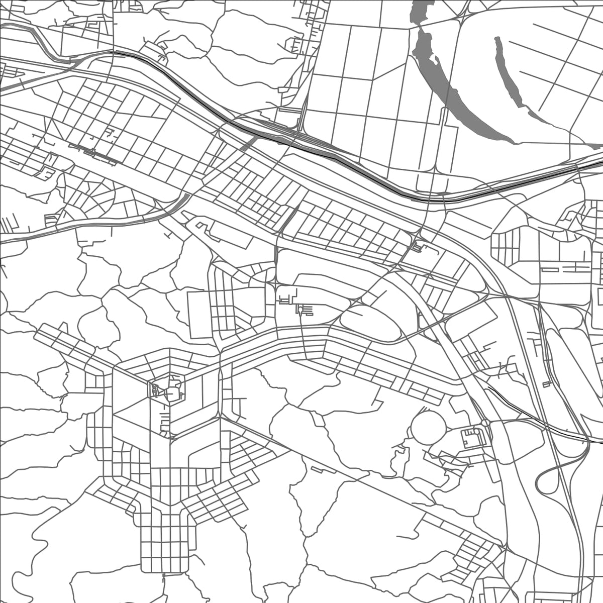 ROAD MAP OF KUMI, SOUTH KOREA BY MAPBAKES