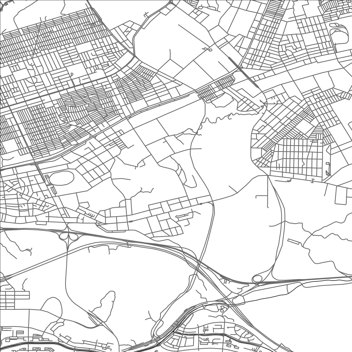 ROAD MAP OF SONGNAM, SOUTH KOREA BY MAPBAKES