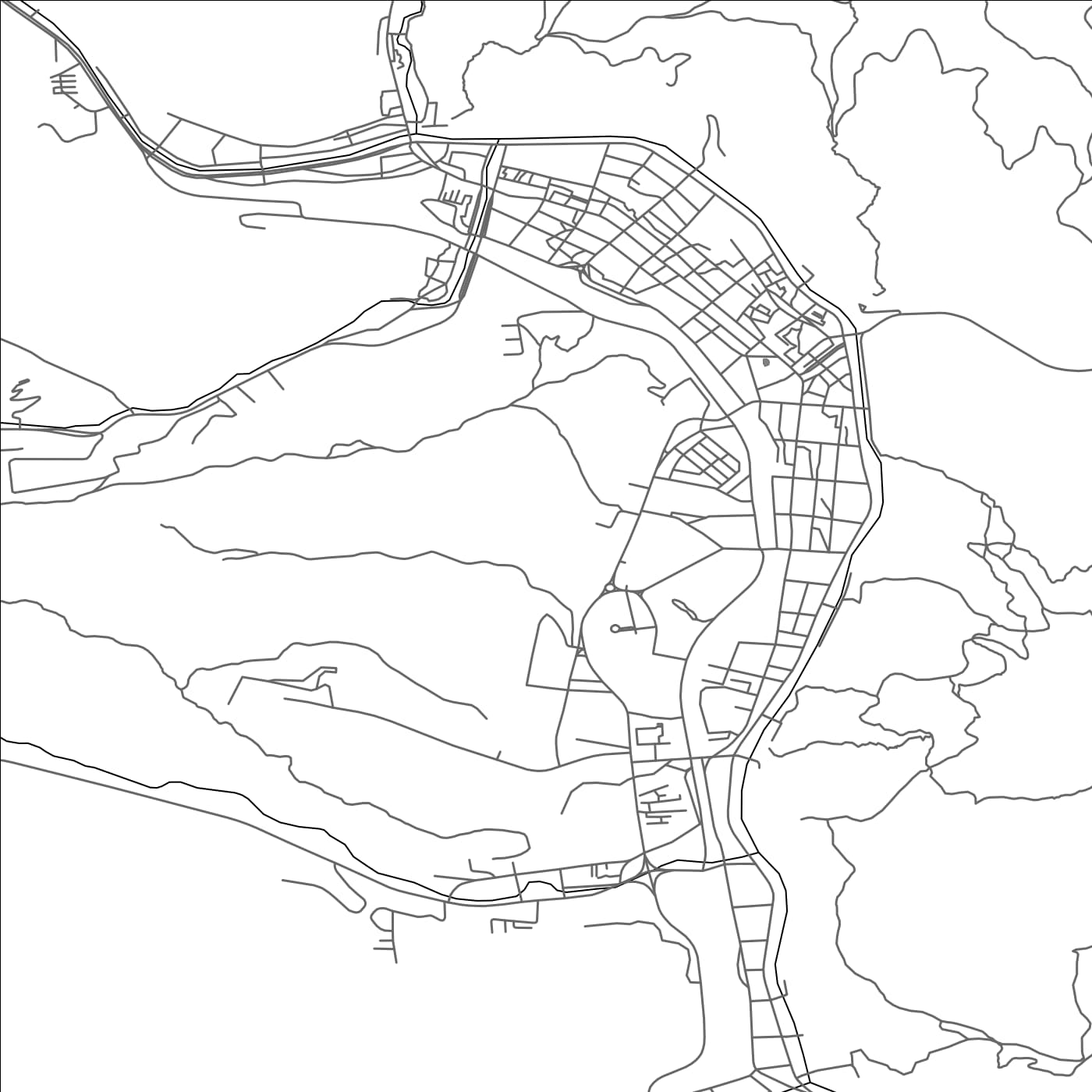 ROAD MAP OF TAEBAEK, SOUTH KOREA BY MAPBAKES