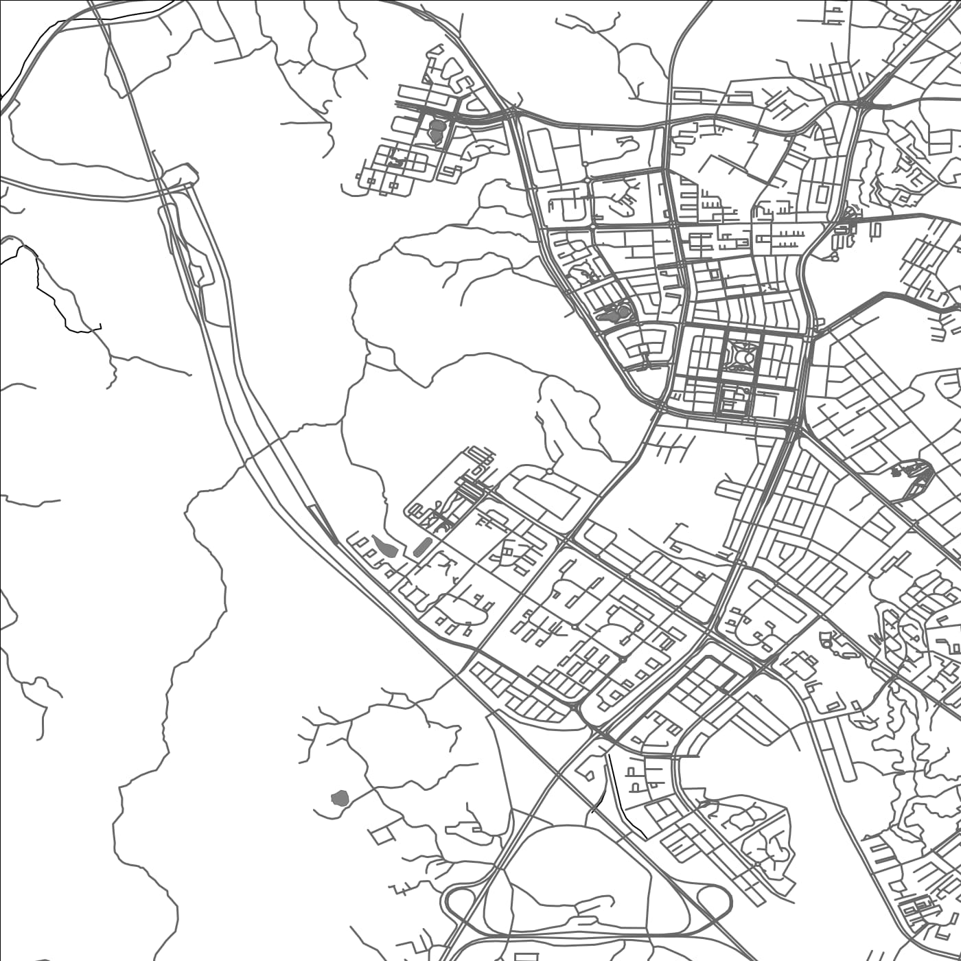 ROAD MAP OF WONJU, SOUTH KOREA BY MAPBAKES