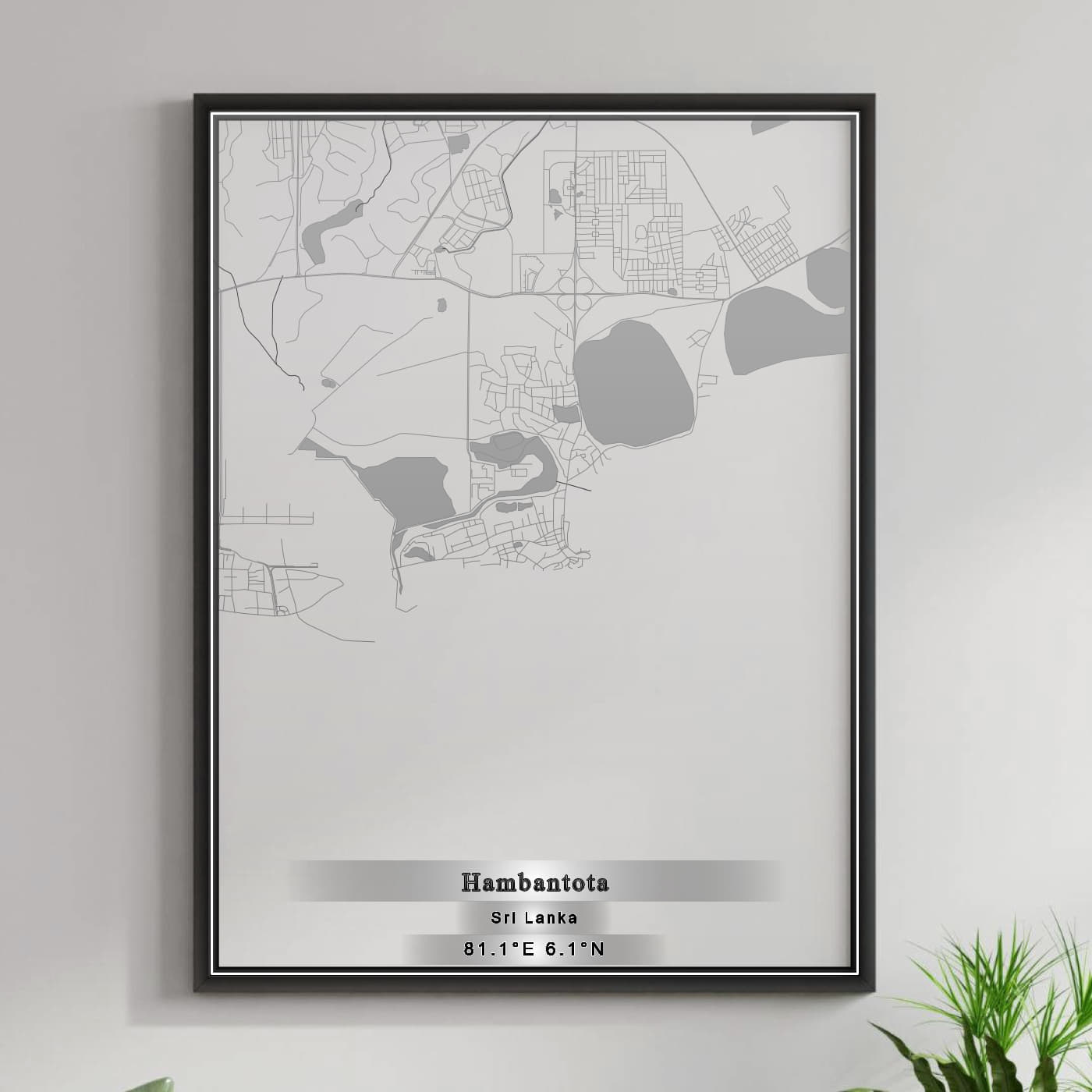 ROAD MAP OF HAMBANTOTA, SRI LANKA BY MAPBAKES