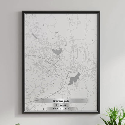 ROAD MAP OF KURUNEGALA, SRI LANKA BY MAPBAKES