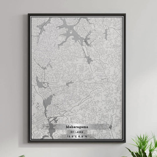 ROAD MAP OF MAHARAGAMA, SRI LANKA BY MAPBAKES