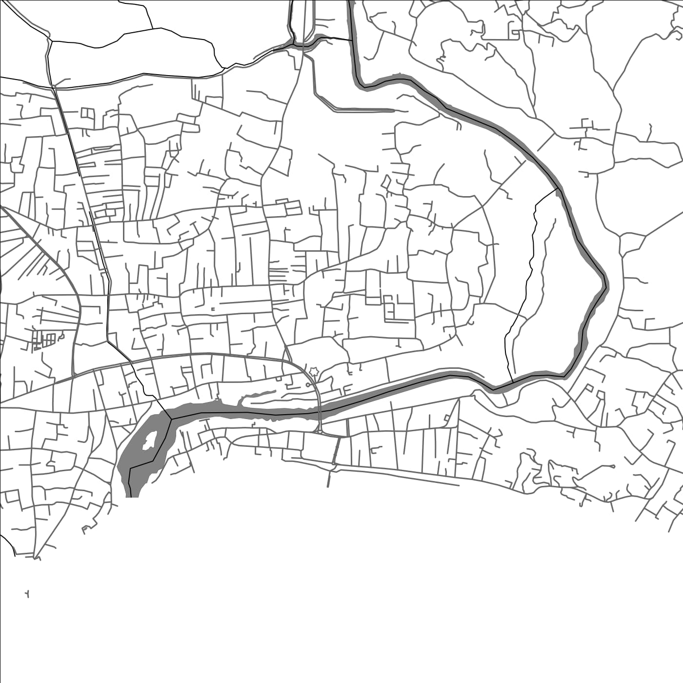 ROAD MAP OF GANDARA WEST, SRI LANKA BY MAPBAKES