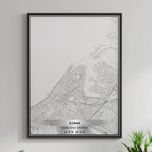 ROAD MAP OF ‘AJMĀN, UNITED ARAB EMIRATES BY MAPBAKES